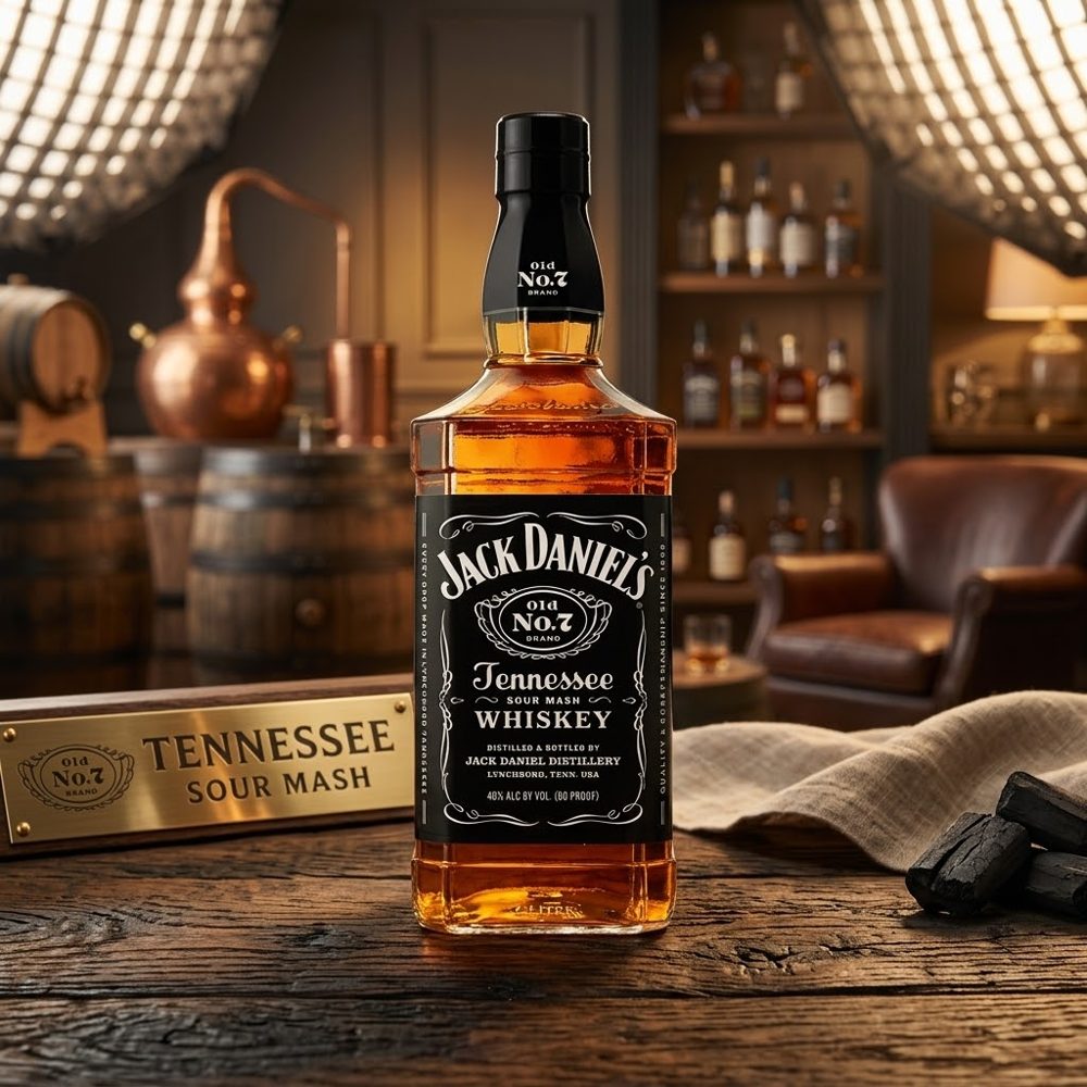 Bottle of Jack Daniel's Tennessee whiskey